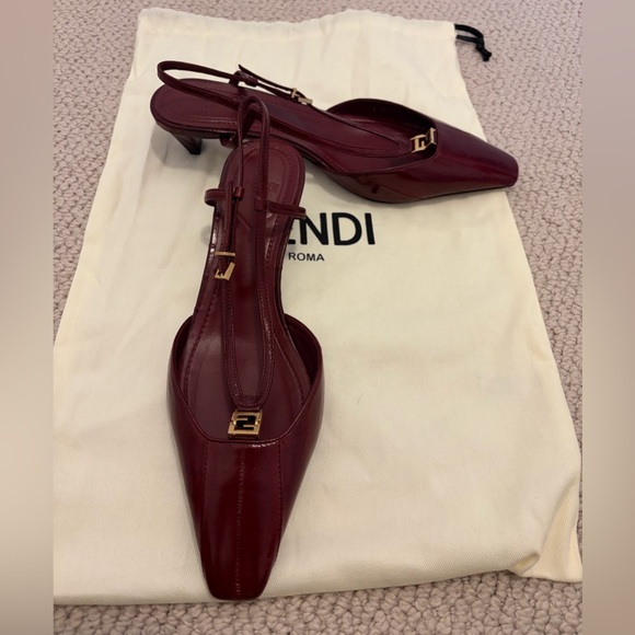 Fendi FFold Leather slingbacks - Picture 4 of 6